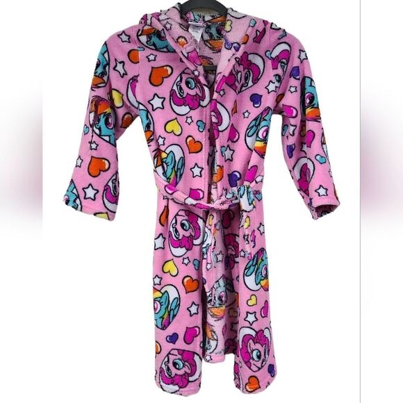 🚨 FLAW - My Little Pony Pink Plush Bath Robe Girls Fuzzy Bathrobe Fabric Piece - Picture 1 of 8